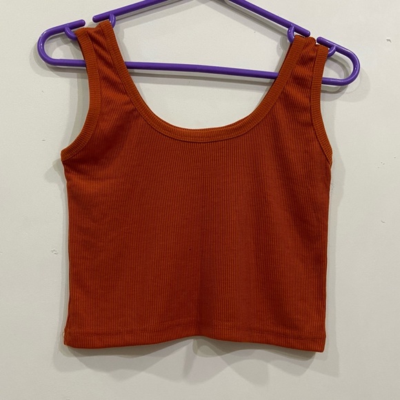Rust Tank Ribbed Crop Top - Picture 2 of 6